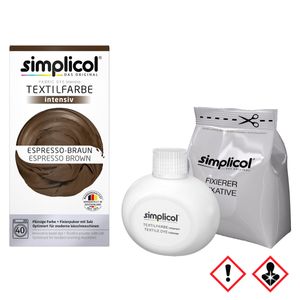 Simplicol Textilfarbe intensiv Espresso-Braun - Einfaches Färben (1er Pack)