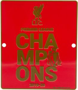 Liverpool FC - Window Sign Premier League Champions TA7403 (jedna velikost) (červená/zlatá)