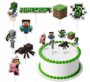 Topper Minecraft Papier Figuren  8 Stueck Geburtstagskuchen Torten Cake Boys Junge süss Deko (MT)