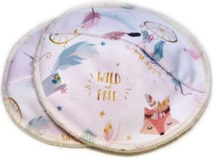 Doodush Waschbare Stilleinlage PUL-Bamboo 1 Paar Pink Boho