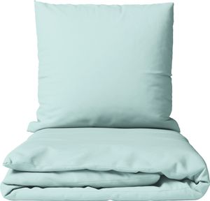 Mikrofaser Bettwäsche Set 135x200 cm Hellblau Einfarbig mit Reißverschluss