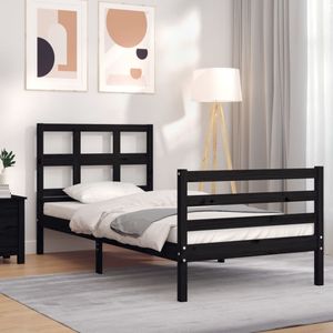 Maison Exclusive Rám postele s čMaison Exclusive černý 100 x 200 cm masivní dřevo