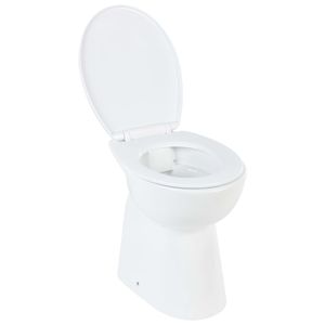 vidaXL Vysoká toaleta bez ráfika Soft-Close 7 cm vyššia keramická biela