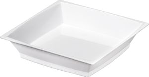 Sovie SERVINGWARE Einweg-Fingerfood Mini Teller aus Plastik, Weiss, 50 Stück