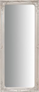 Wandspiegel rechteckig 82x35x4 cm, Spiegel mit massivholzrahmen, Wandspiegel barock groß, Silber