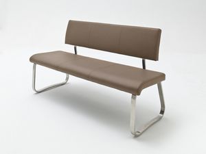 MCA furniture Sitzbank Arco - Leder Cappuccino - Edelstahl - 175cm