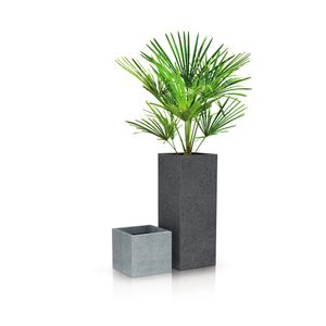Scheurich 240/70 Hochgefäß C-Cube High Stony Black - 26 cm x 26 cm x 70 cm; 56502
