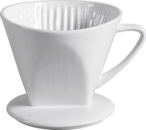 Kávový filter 1x4 porcelánový, vhodný do umývačky riadu, 1 otvor 11,5cm Ø13cm biely