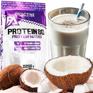 ProActive Molkenproteinkonzentrat WPC 80 protein 2,25kg Eiweißpulver Proteinpulver geschmack: Kokosnuss