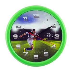 Kinderwanduhr – Fußball-Motiv – ABS-Gehäuse – Plastikglas – Geräuschlos – Ø 25 cm