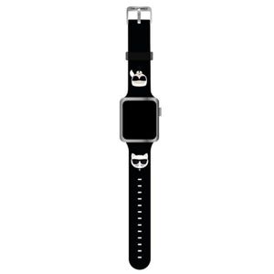 Karl Lagerfeld KLAWLSLCKK Apple Watch Strap 42/44 / 45mm black / black strap silicone Karl & Choupette Heads