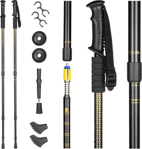 Outtec® Turistické hole, Nordic Walking hole - 65-135 cm - Ultralehké trekingové hole pro muže a ženy - pro pěší turistiku, treking - Anti-shock