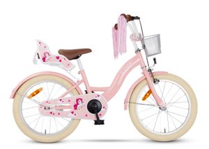 SJOEF Dolly Kinderfahrrad 18 Zoll | Kinder Fahrrad für Mädchen / Jugend | Ab 2-7 Jahren | 12 - 18 Zoll (Rosa)