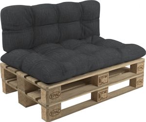 POKAR Palettenkissen mit schöner Steppung Auflage Palettensofa, Größe:Set Sitzkissen 120x80 + Rückenkissen 120x40, Farbe:Anthrazit