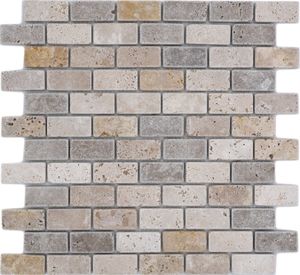 Mosani MOS43-46474, Mosaik, Beige, Braun, Indoor, Rechteck, 305 mm, 305 mm