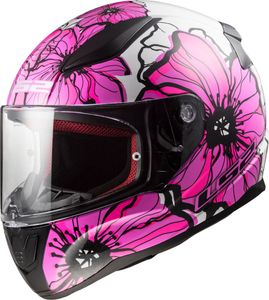 LS2 FF353 Rapid II Poppies Helm, schwarz/weiß/pink, M (57/58)