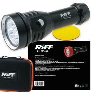 Riff TL 3500 Tauchlampe mit max. 3500 Lumen incl. Gelbfilter