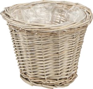 zestaw 2 wiklinowych doniczek Ø20cm szaro-białych