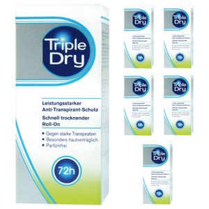 Triple Dry Deo Roll-On anti-transpirant parfümfrei 72 h Schutz 6 x 50 ml