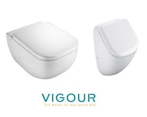 VIGOUR DERBY Urinal spülrandlos und Wand WC mit SoftClose Deckel