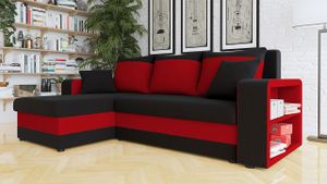 Mirjan24 Ecksofa Fano, Design Eckcouch, Couch mit Zwei Bettkasten und Schlaffunktion, L-Form Sofa, Universal (Alova 04 + Alova 46)
