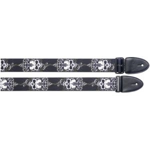 Stagg STE BLACK SKULL, terylénový gitarový popruh, vzor lebky, čierny Stagg STE BLACK SKULL, terylénový gitarový popruh, vzor lebky, čierny