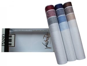 Tobeni 3 edle Herren Stoff Taschentücher in Geschenke Box 100 Baumwolle-Satin, Farbe:Design 3, Grösse:41 cm x 41 cm