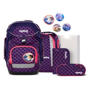 Ergobag Schulranzen-Set PACK PerlentauchBär 6-teilig, höhenverstellbar