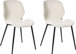 BELIANI Konzertstuhl 2er-Set hellbeige Polyesterpolsterung Eisenbeine Büromöbel modern