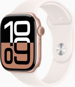 Apple Watch Series 10 GPS 46mm Rose Gold Aluminium Case mit Light Blush Sport Band