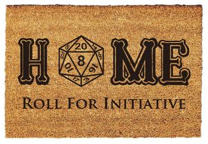 Giftstory Fußmatte Kokos Dungeons Dragons Door Mat - Roll For In-Geschenk -Fussmatten Haustür - Willkommen Doormat - Lustig Türmatte - Größe: 60x40 cm