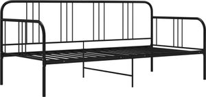 vidaXL Rám rozkladacej pohovky čierny kovový 90x200 cm