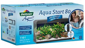 Dehner Aqua Aquarium Starterset 80, ca. 81 x 36 x 45 cm, inkl. Futter und Pflegeprodukten