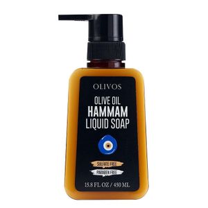 OLIVOS Olive Oil Liquid Soap Hammam 12 Stück á 450ml, flüssige Handseife Seife aus 100% Olivenöl mit Hamam