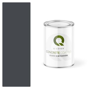 Q-COVER Bodenfarbe Betonfarbe Garagenboden Bodenbeschichtung für Innen- und Außenflächen Kellerfarbe Fußbodenfarbe Graphit 0,9L