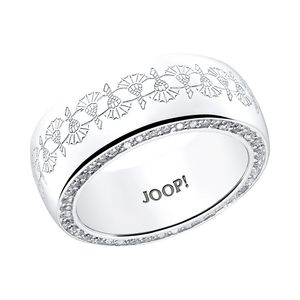JOOP! Damen 925 Sterling Silber Ring mit Zirkonia in silberfarben - 203100, Ringgröße (Durchmesser):58 (18.5 mm Ø)