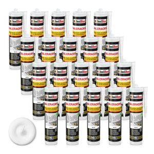 Isolbau Maleracryl 20 x 300 ml Weiß - Plastoelastischer Acryl-Dichtstoff zum Abdichten von Fugen im Innen- & Außenbereich - Kartusche