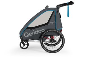 Qeridoo QUPA 2 Blue Kinderfahrradanhänger Zweisitzer