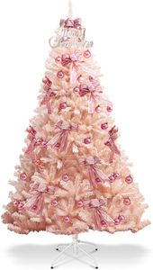 Weihnachtsbaum Pink, Künstlicher Tannenbaum aus PVC, Kunst Christbaum Rosa für Zuhause Geschäfte, Festtagsdekoration mit Metallständer