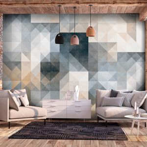 PURO TAPETE selbstklebend 10m Wandtattoo dekorative Möbelfolie Dekorfolie Fotofolie Panel Wandaufkleber Wandposter Wandsticker - geometrisch grau beige f-A-0673-j-c