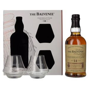 The Balvenie 14 Years Old Caribbean Cask Finish 43% Vol. 0,7l in Geschenkbox mit 2 Gläsern
