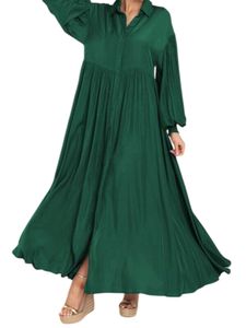Damen Maxikleider Sommerkleid Plus Größe Baggy Kleid Kaftan Lang Kleider Strandkleid Grün,Größe M
