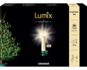 Krinner Lumix Superlight Mini Erweiterungsset, 6 LED Kerzen, elfenbein
