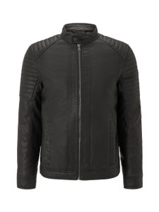 TOM TAILOR Herren Lederjacke Jacke faux leather biker jacket NOS Black XXL