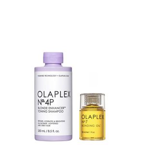 Olaplex Set - No.4P Blonde Enhancer Toning Shampoo 250ml + No.7 Bonding Oil 30ml