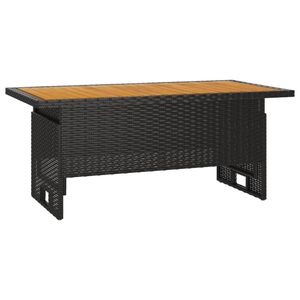 vidaXL Zahradní stůl černý 100x50x43/63 cm Akáciové dřevo a polyratan