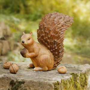 SIDCO Eichhörnchen Deko Garten Skulptur Tierfigur Figur lebensecht Gartendeko