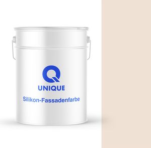Q UNIQUE Fassadenfarbe – Premium Silikonharz-Fassadenfarbe für Außen, wetterfest, 10L, Hellbeige