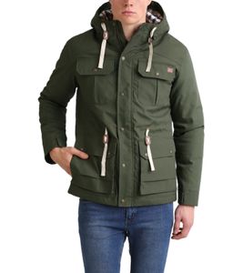 SOLID Herren Parka Übergangs-Jacke mit gefütterter Kapuze Chara Khaki, Größe:L