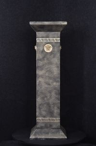 Säule Mäander Style Beistelltisch Marmoriert Dekosäule 100 cm Griechische Antik Retro Rokoko Säule Barock Blumenständer Podest Handbemalt